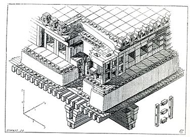 Studio dell'intero palazzo delle 100 colonne, di Charles Chipiez (1884)