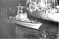 אחת מספינות שרבורג מסיימת את המסע ומתקרבת לרציף מספנות ישראל 31 דצמבר 1969.