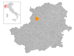 Locatie van Ala di Stura in Turijn (TO)