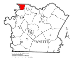 Location of Washington Township in Fayette County