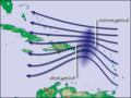 Hurricane convergence zone in the Atlantic Ocean