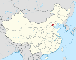 चीन भित्र बेइजिङ नगरपालिकाको स्थानको अवस्थिति