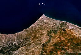 Vista satelital de las islas Chafarinas.