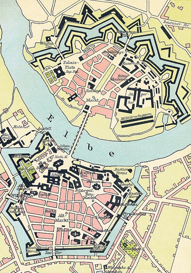 Dresdens Festungswerke um 1800