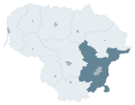 Mapa Litvy s metropolitnou oblasťou