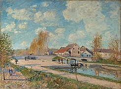 L'écluse de Moret-sur-Loing au printemps par Alfred Sisley, 1882.