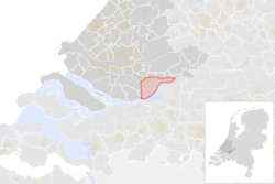 Ligging van Dordrecht in Zuid-Holland-provinsie