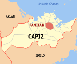 Mapa de Capiz con Panitan resaltado