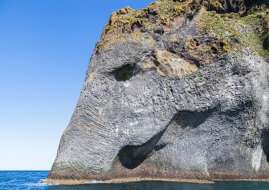 Elephant Rock, Heimaey island, Westman Islands, Suðurland, Iceland.