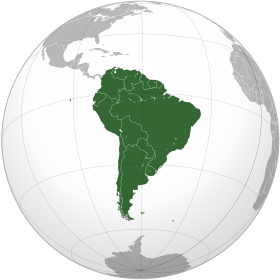 Sydamerika i världen.