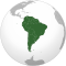 Projection orthographique de l'Amérique du Sud.