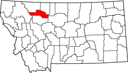 Karte von Pondera County innerhalb von Montana