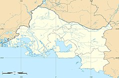 Mapa konturowa Delty Rodanu, po prawej znajduje się punkt z opisem „Jouques”