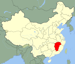 Местоположение на Дзянси на картата на Китай