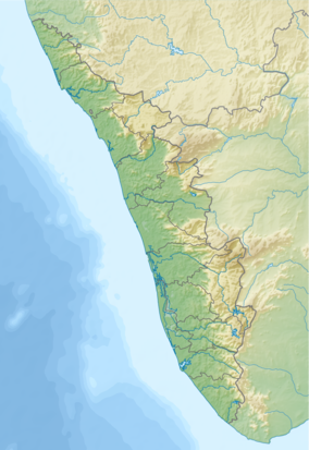 Map showing the location of Thattekkad Bird Sanctuary തട്ടേക്കാട് പക്ഷി സങ്കേതം
