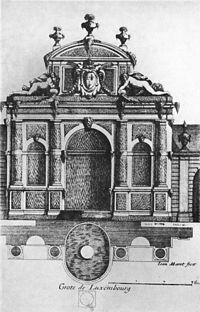 Original design of the Medici Fountain in the Luxembourg Garden (1660 engraving)