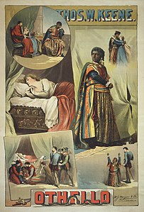 Shakespeare'in Othello oyununun 1884 tarihli bir posteri. (Üreten:W.J. Morgan & Co. Lith.)