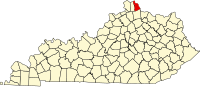 キャンベル郡の位置を示したケンタッキー州の地図