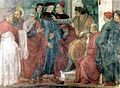 The Apostles Paul and Peter confront Simon Magus before Nero, Renaissance fresco in Florence