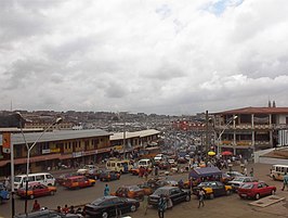 De binnenstad van Kumasi
