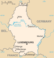 Мапа Люксэмбургу