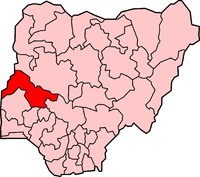 Location of Kwara State in Nigeria
