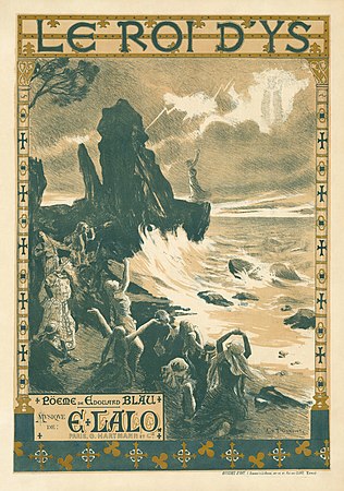 Poster for Le roi d'Ys by Auguste François-Marie Gorguet, restored by Adam Cuerden