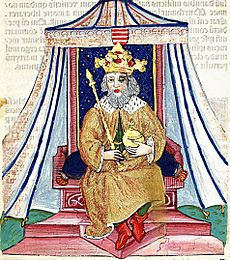 I. András a trónon (Thuróczi-krónika)