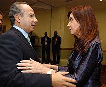 アルゼンチンのクリスティーナ・フェルナンデス・デ・キルチネル大統領と（2009年4月17日）