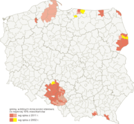 Територія проживання нацменшин у Польщі