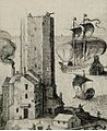 Représentation de la tour du Prince Noir avant l'édification du phare de Cordouan, vers 1590, par Claude Chastillon.
