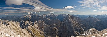 View from Mangart in the Julian Alps, Slovenia