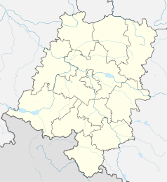 Mapa konturowa województwa opolskiego, u góry nieco na prawo znajduje się punkt z opisem „Kluczbork”