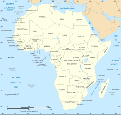 Mapa polític de l'Àfrica.