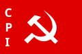 Bandera del Partíu Comunista de la India.