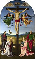 «Խաչելություն Կույս Մարիամի, սրբերի և հրեշտակների հետ», 1502-1503, Պերուջինոյի ոճին շատ նման