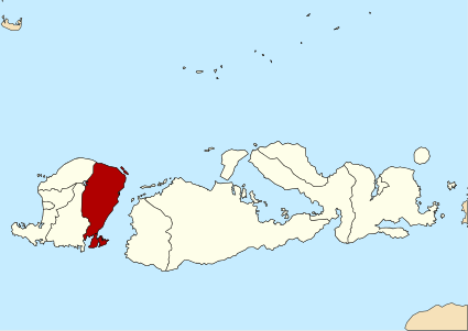 Peta Lokasi kabupatén Lombok Timur di Nusa Tenggara Barat
