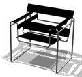 Stolička (dizajn Marcel Breuer). Wassily Kandinsky ju dal vyrobiť pre všetkých žiakov