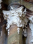 Rococo or Rocaille capital in the Engelszell Abbey from Austria
