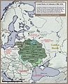 Peta bersejarah Keharyapatihan Lituania, Rus' dan Samogitia sampai tahun 1434.