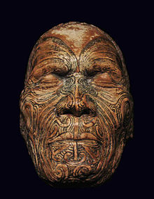 Moulage du visage d'un chef Maori