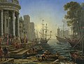 Claude Lorraini saavutas tuntuse tänu oskustele kujutada loodusnähtusi. "Püha Ursula laevaleminek" (1641)