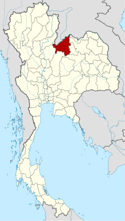 แผนที่ประเทศไทย จังหวัดเลยเน้นสีแดง