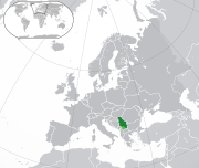 Mapa da Sérvia na Europa