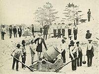 Zuidelijke mortiereenheid in Warrington, Florida in 1861, nabij Fort Pickens