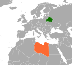 Белоруссия и Ливия на карте.