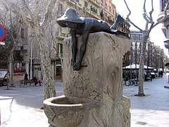 Fuente de la Rana (1911), de Josep Campeny, Córcega con Diagonal.