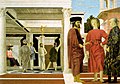 Phối cảnh tuyến tính trong tác phẩm Sự trừng phạt Chúa Giê-su (1455–1460) của họa sĩ Piero della Francesca.