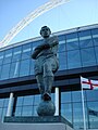 Statue of Bobby Moore at Wembley Stadium.