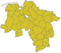 Kartenvorlage mit den Landkreisen des Bundeslandes Niedersachsen